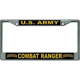 army combat ranger logo military chrome license plate frame made in usa