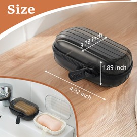 JIANGLAI Soap Dish Holder with Lid, Zipper Clip Leakproof Waterproof Travel Soap Case with Drainage, Portable Sealed Shower Soap Box, Perfect for Bathroom Shower, Travel, Camp, Gym, Outdoor, 2 Pcs