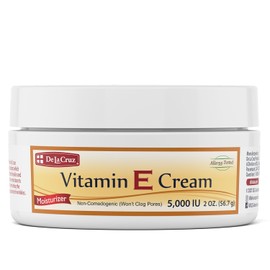 De La Cruz Crema Hidratante de Vitamina E para Cara y Cuello - Cuidado Hidratante de la Piel para Todos los Tipos de Piel - Fabricado en EE. UU