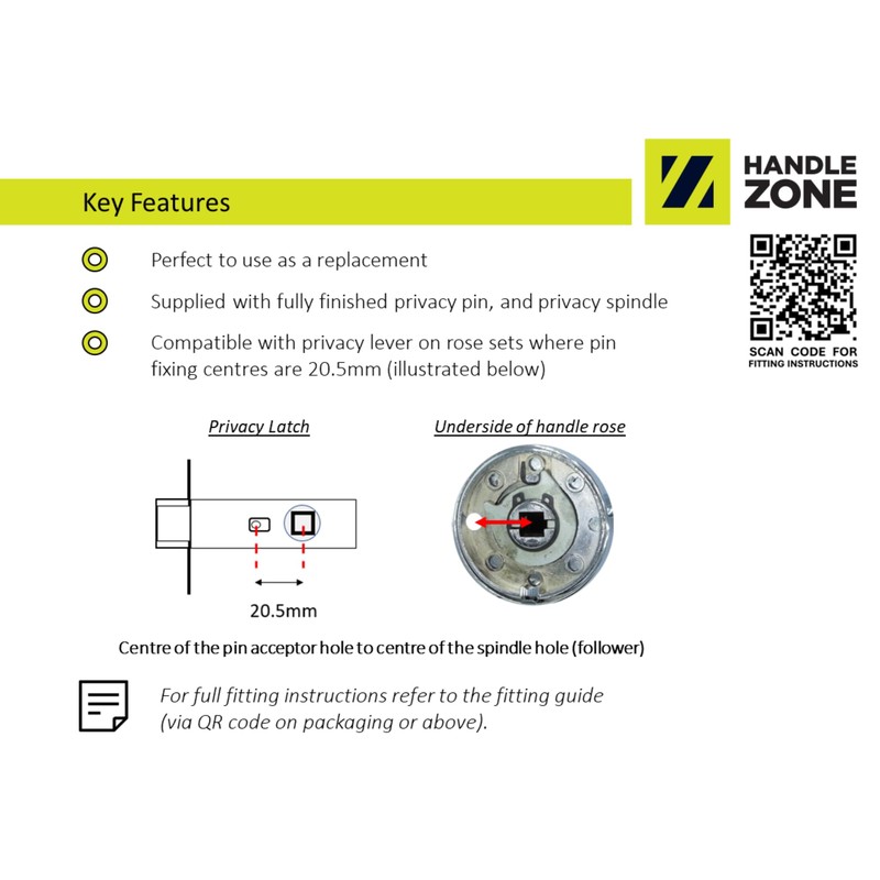 HANDLEZONE® 76mm Privacy Latch, Premium Tubular Latch, Catch for Internal