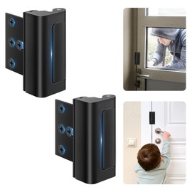 Cverny 2Pack Door Reinforcement Lock, Home Security Reinforcement Lock for Front Door, Child Proof Safety Door Lock Latch Inside Stopper with 8 Screws Prevents Unauthorized Entry for Inward Open Door