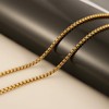 HZMAN 3mm Rolo Chain for Men Women Gold Stainless Steel