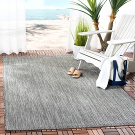 Safavieh Courtyard Collection CY8022-36621 Black and Beige Indoor/ Outdoor Area Rug (2' x 3'7")