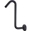 TRUSTMI Matte Black S-Shaped Shower Arm with Flange 12 Inch