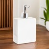 Large White Ceramic Refillable Liquid Soap Dispenser Chrome Top Multi-purpose