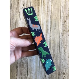 Dinosaur Mezuzah, Children's Scroll Case, Jewish Baby, Birthday Gift (Navy Blue, No Scroll)