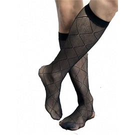 Men Formal Wear Suit Men Business Tube Fishnet Dress Sheer Socks