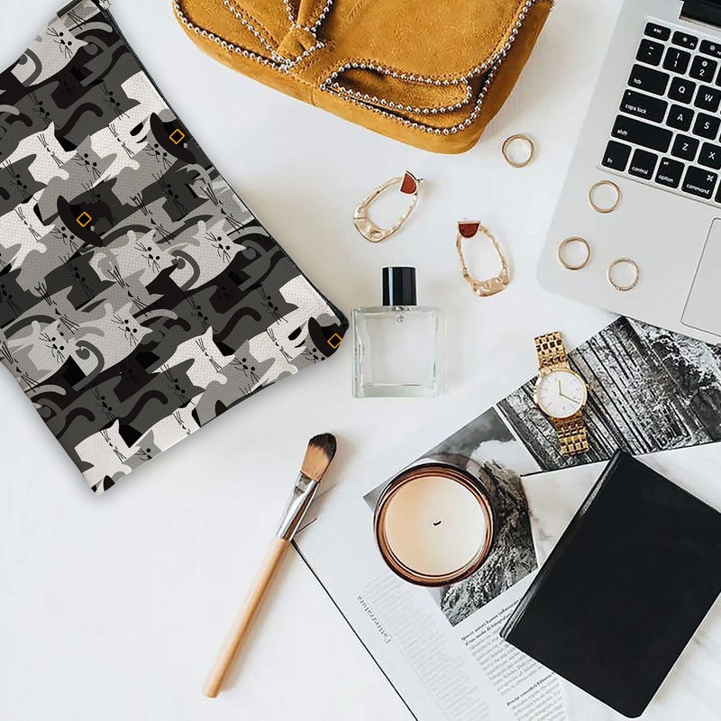 iapodiad - Bolsa de cosméticos con flores abstractas, impermeable, pequeña