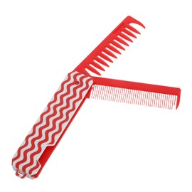 Outanaya Folding Travel Hair Comb Portable Wide Tooth Design Static Hairdressing Tool for Wet or Dry Hair for Daily Styling and Travel Durable Protective Structure in Red