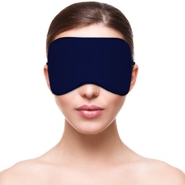 ARIALK Eye Mask, Blindfold, Sound Sleep, Light Blocking, Eye Fatigue, Comfortable Sleep, Nap Sleep, Goods, Silk, Lightweight, 2 Bands, No Compression (2, Navy)