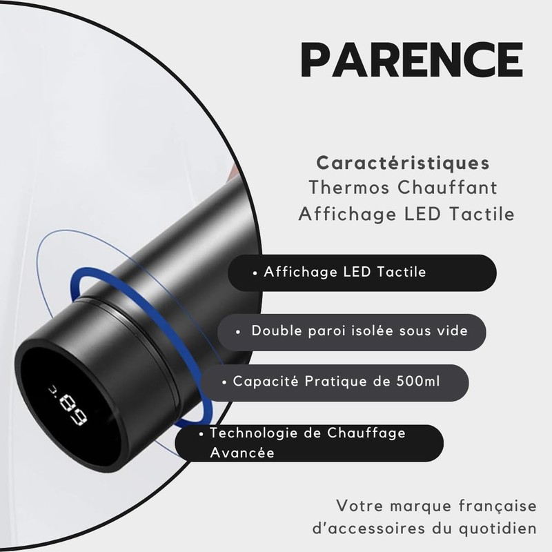 PARENCE. - Thermos Flask Heating LED Touch Display - 500