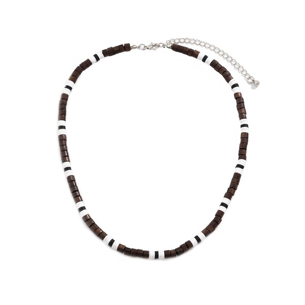 Puka Shell Necklace Men Seashell Necklace Clay Bead Necklace for