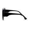 SA106 Retro Flat Top Oversize Rectangular Mobster Sunglasses All Black