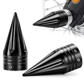 AEEAST 3.6" Alxe Nut Covers, Front Axle Caps Compatible for Harley Davidson Street Road Electra Tri Glide Road King Fat Boy Dyna 2002-2025, Black