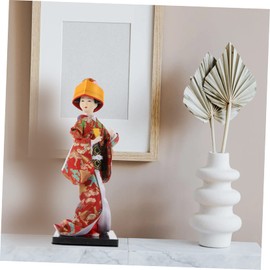 CIYODO Geisha Doll Japanese Style Kimono Desktop Ornament Handcrafted Silk Art Crafts for Home Decor for Bedroom and Living Room Adornment