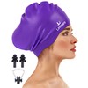 Large Long Hair Swim Cap with Extra Room for Women