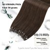Moresoo Micro Ring Hair Extensions Human Hair Dark Brown Micro