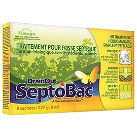 DrainOut C-SB06N SeptoBac Septic Tank Treatment-8 Pack-Environmentally New