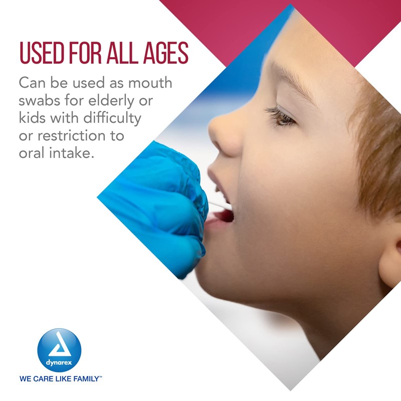 Dynarex Dentifrice-Flavored Swabsticks, Pleasant Tasting Cotton Swabs that Gently Soothe