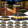 Peasur 4x4 Solar Post Cap Light 10 Pack, 2 Modes