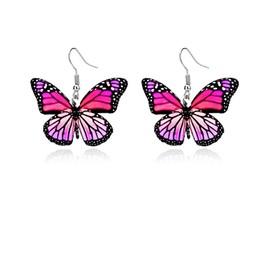 coadipress Acrylic Bright Colorful Butterfly Dangle Earrings for Women Lightweight Animal Insect Monarch Butterfly Wing Earrings Spring Summer Butterfly Gifts (Colorful)