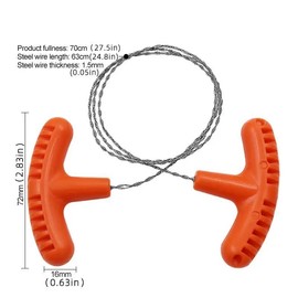 Stainless Steel Rope Saw, Multifunctional Camping Survival Tool, Handheld Rope Saws for Rubber, Plastic, Wood