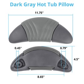 26-1303-85 Spa Pillow Replacement Head Rest Pillows Dark Grey Hot Tub Pillow Headrest Compatible with Artesian Island Spas Hot Tubs Tidal fit Swim Spas Isla Margarita Grand Bahama Grand Cayman Antigua