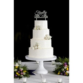 Finally Mr & Mrs Cake Topper, Mr & Mrs Wedding Cake Topper, Wedding Anniversary Bridal Shower Party Decorations, Wedding Cake Topper Silver Acrylic
