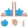 Nacnic Set of Two Wooden Pink Moon Bookends. Non-slip Bookends