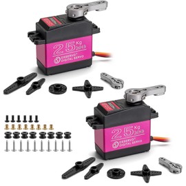 2pcs RC Servo 25 kg Digital Steering Servo Waterproof Servo High Torque Digital Servo Model Making Metal Gear Servo Motor 180° Servos DS3225 for RC Car Robot 1/10 1/8