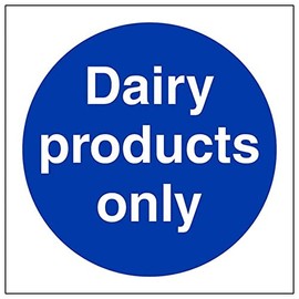 V Safety Dairy Products Magnetic Safety Sign 100mm x 100mm