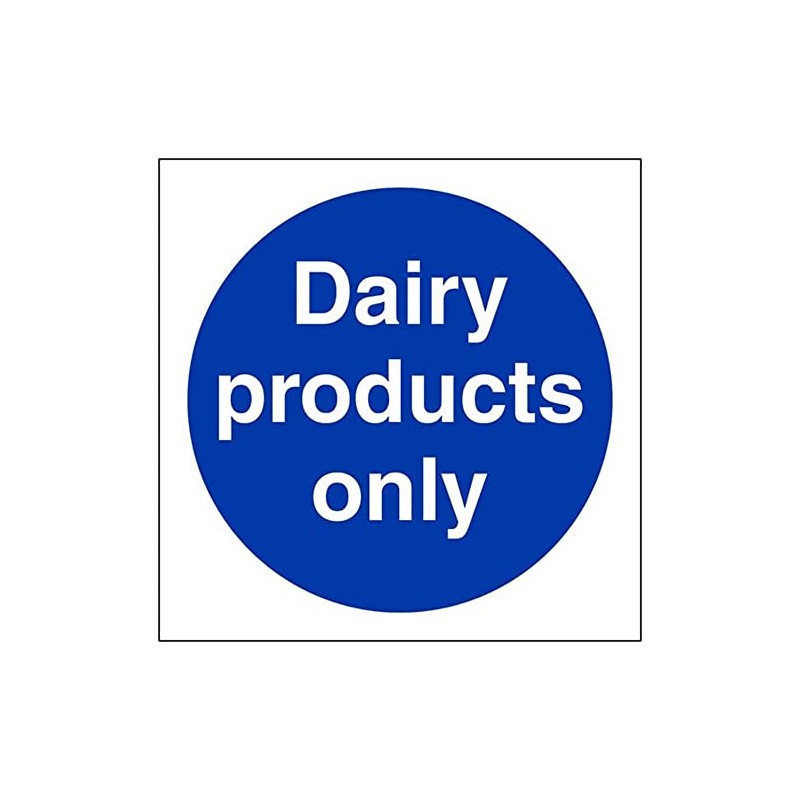 V Safety Dairy Products Magnetic Safety Sign 100mm x 100mm