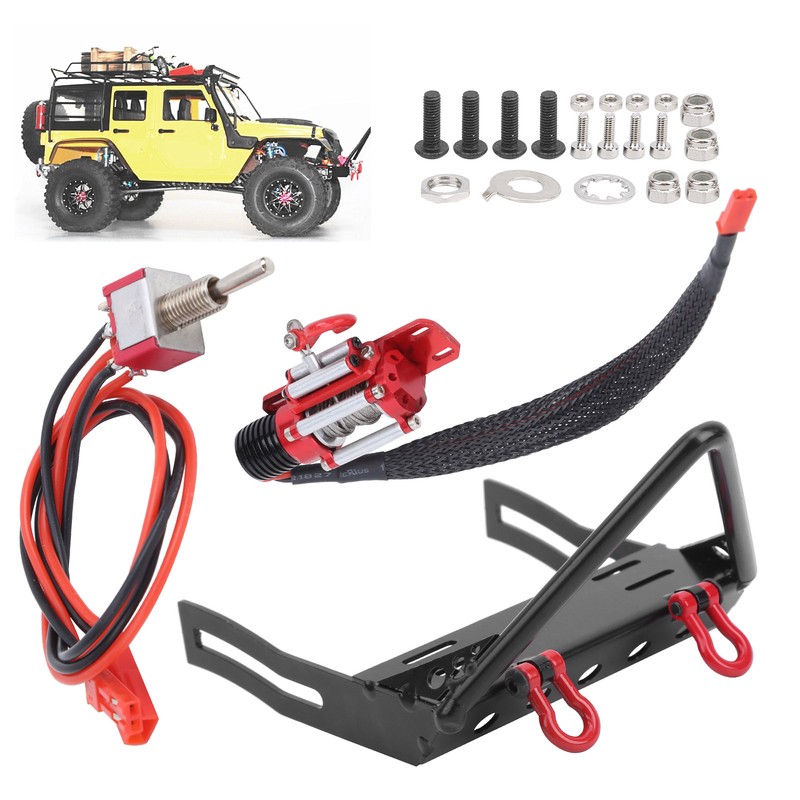 Metal Front Bumper with Winch Set Remote Control Accessory Fit