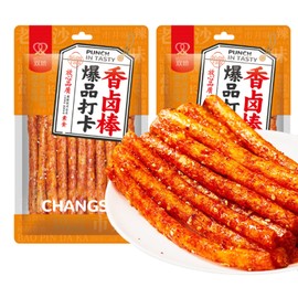 Mkostlich Latiao Spicy Snack, Latio Spicy Strip 辣条(3.8oz(Pack of 2), Savory Spciy-Sticks)