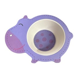 Hippo Shaped Bamboo Fiber Bowl – Eco-Friendly Kids Bowl 6" x 5" x 2"