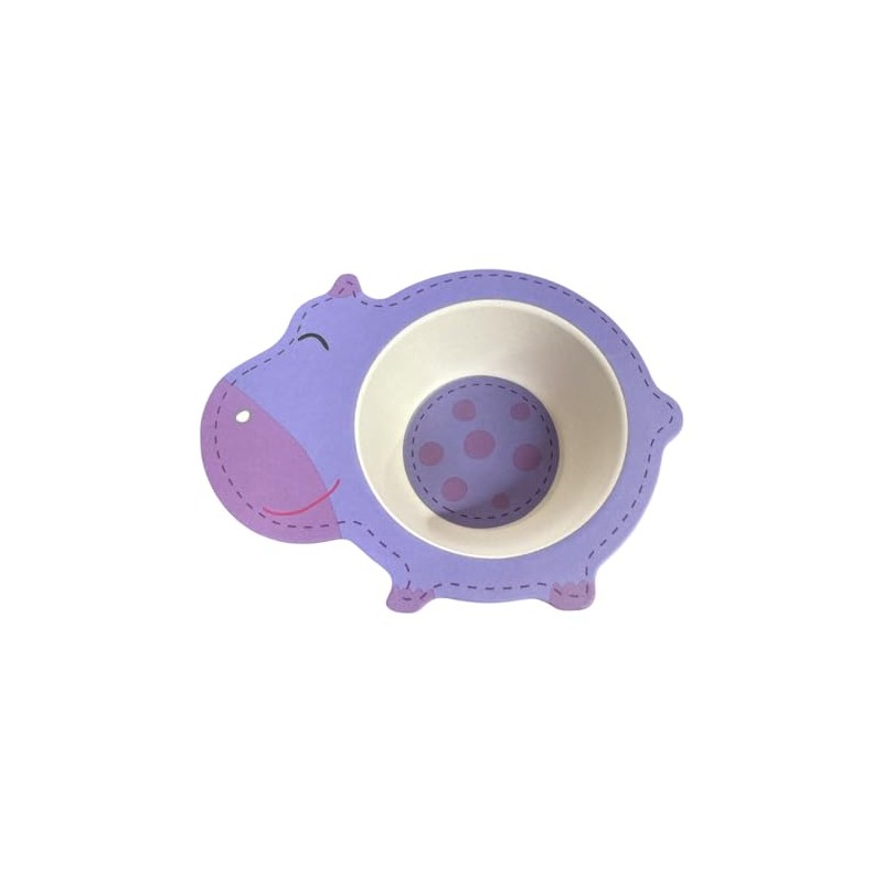 Hippo Shaped Bamboo Fiber Bowl – Eco-Friendly Kids Bowl 6"