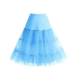 Bbonlinedress Falda de enagua de los años 50 para mujer, estilo clásico, tutú, crinolina, 25 pulgadas, Azul, M