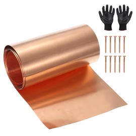 YELARXI Copper Sheet Roll Metal Copper Flashing Foil Plate, 11.8" x 10 Ft 26 Gauge(0.4mm) Thickness Fit for DIY Crafts Electrical Repair - Cylinder(1 Pack, Copper)