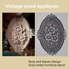 MUXSAM Wood Carved Applique Frame Onlay Unpainted Furniture Decoration Unpainted