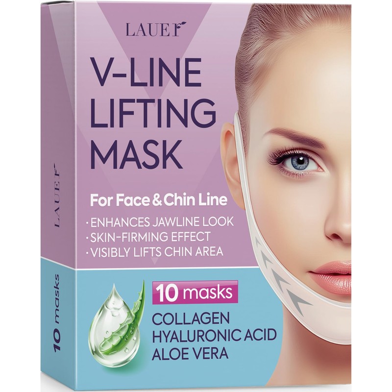 LAUER COSMETIC Mascarilla Hidrogel en V para Mentón con Colágeno,