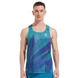 Sanken Marathon Tank Top Lightweight Running Singlet Shirt Dry Fit Workout Sleeveless T-Shirt (US, Alpha, X-Large, Regular, Regular, G062-1A)