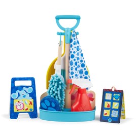 Melissa & Doug Blue's Clues & You Clean-Up Time Play Set Toddler Toy Cleaning Set, Broom and Mop for Kids Ages 3+