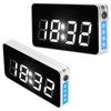 Desk Clock Glass Mirror Luminous Function LED Display Perpetual Calendar