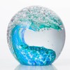 Enjinkail Hand Blown Ocean Waves Crystal Ball - Glass Collectible