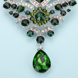 Kercisbeauty - Broche de vidrio de lágrima negra para novia, para mujeres y niñas, accesorios para ocasiones especiales, Tiara, Joya