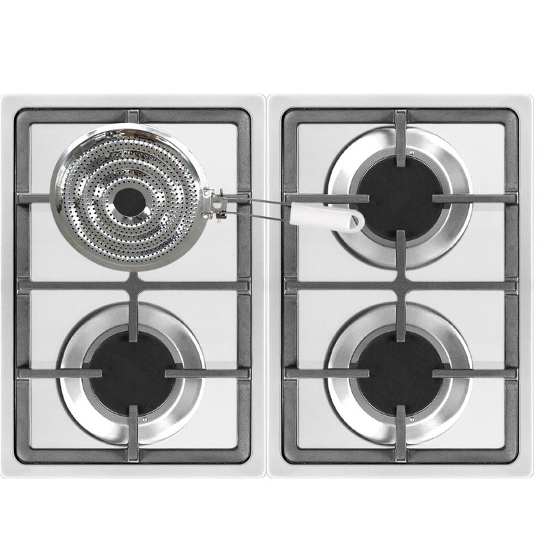 Fackelmann 682074 Cooker Heat Distributor, Cooker Accessories, White, Stainless Steel,
