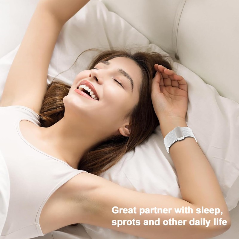 Oanux 18mm Magnetic Stretchy Nylon Band Compatible with Garmin Venu