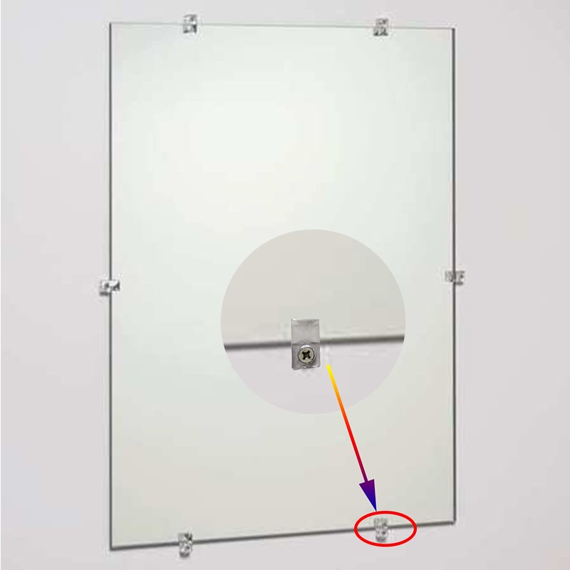 Crystal Clear Plastic Mirror Holder Kit - 30pcs with Screws