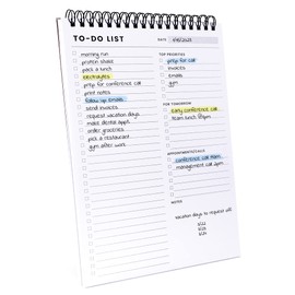 Of a Happy Kind To Do List Notepad: With Multiple Functional Sections - 6.5 x 9.8" 60 Sheets - Spiral Daily Planner Notebook - Task CheckList Organizer Agenda Pad for Work - Note and Todo Organization