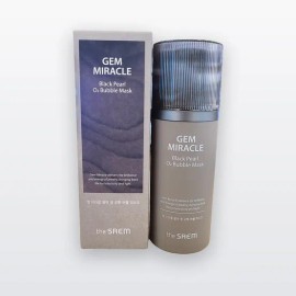 The Saem Exfoliating Hypoallergenic Gem Miracle Black Pearl O2 Bubble Mask 105g 726422 / 더샘 각질제거저자극 젬 미라클 블랙 펄 오투 버블 마스크 105g 726422